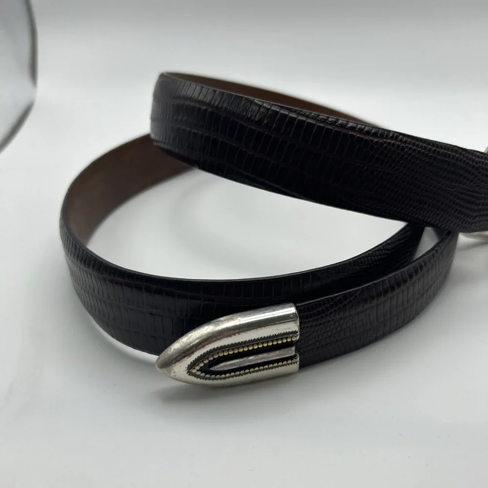 Johnston & Murphy Lizard Grain Brown Belt 38